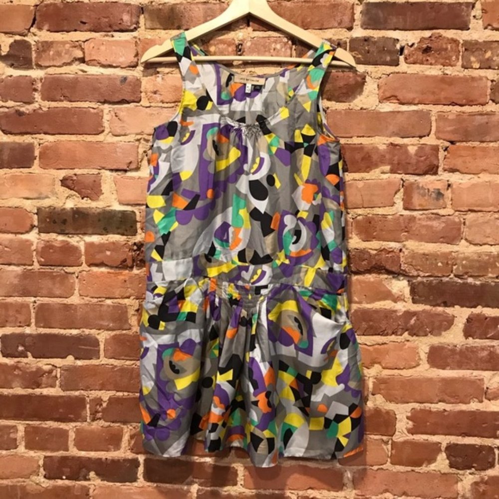 See By Chloe 100% Silk Abstract Print Dress Size 4